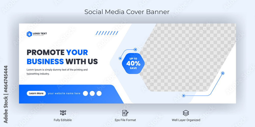 Creative corporate business marketing social media Facebook cover banner post template	