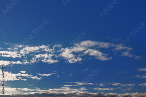 Pure blue sky with cirrus white clouds © russieseo