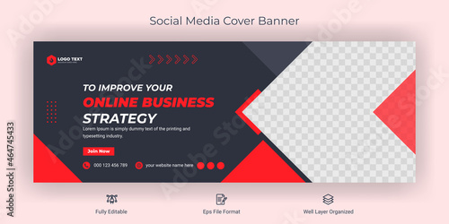 Creative corporate business marketing social media Facebook cover banner post template	