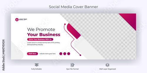 Creative corporate business marketing social media Facebook cover banner post template	