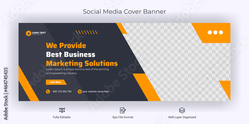 Creative corporate business marketing social media Facebook cover banner post template	