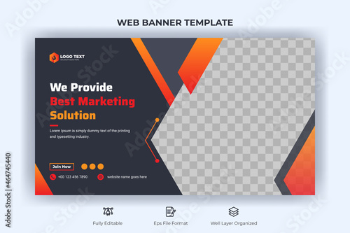 Creative corporate social media web banner and youtube thumbnail template | Youtube live stream video thumbnail for marketing agency | video thumbnail | Youtube thumbnail