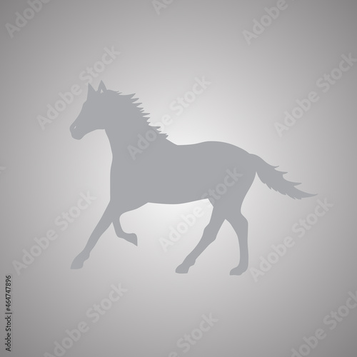 Horse silhouette icon isolated on gray background. Trendy horse silhouette icon in flat style. Horse template for web site  app  ui and logo. Vector illustration  EPS 10
