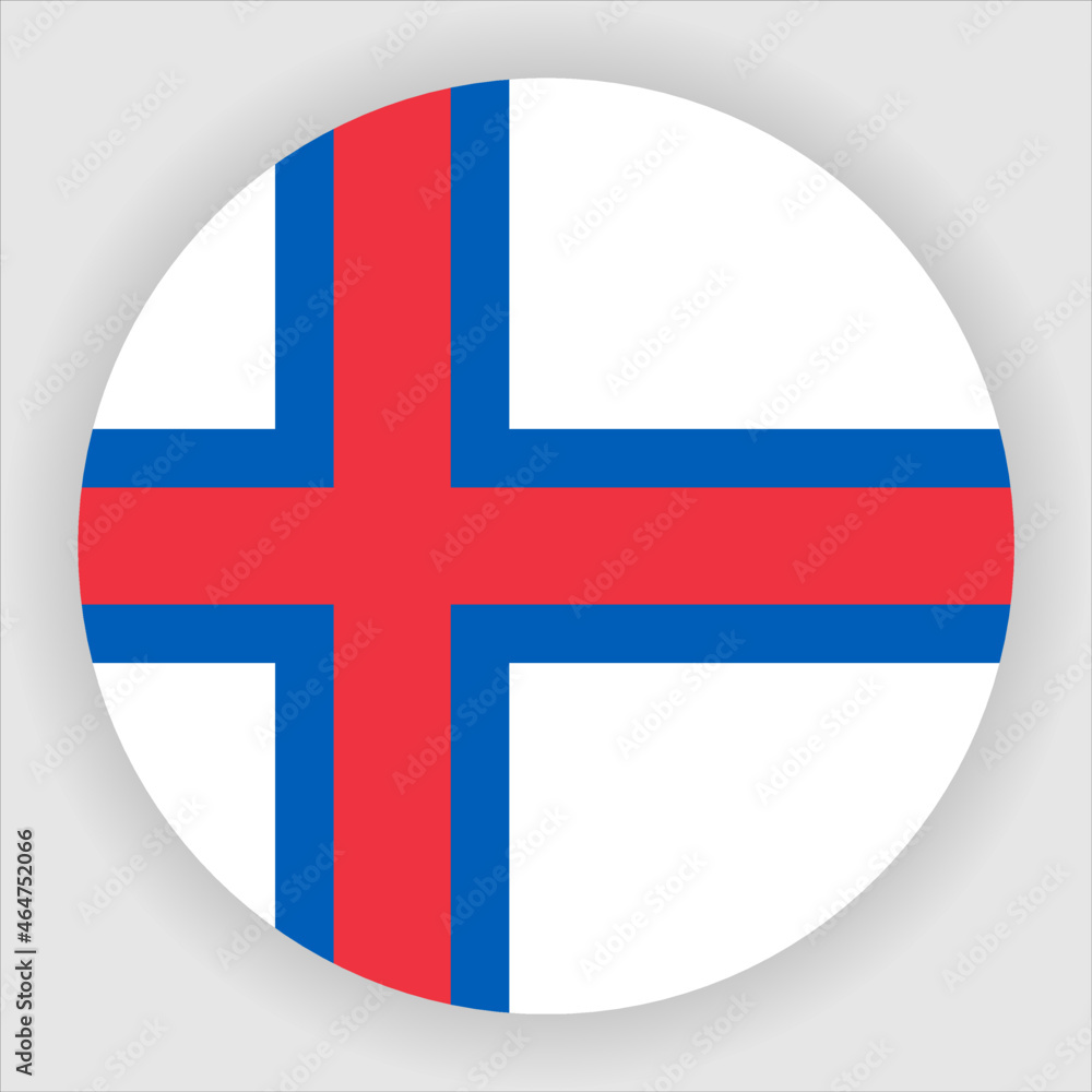 Faroe Islands Flag Rounded Country Flag button Icon Faroe Islands Flag Rounded Country Flag button Icon