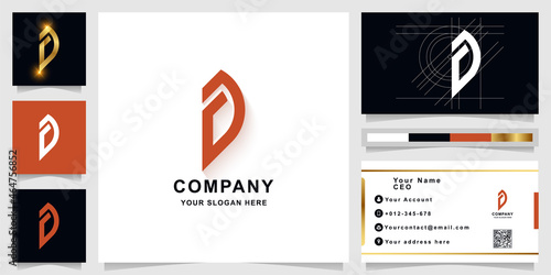 Letter a or D monogram logo template with business card design