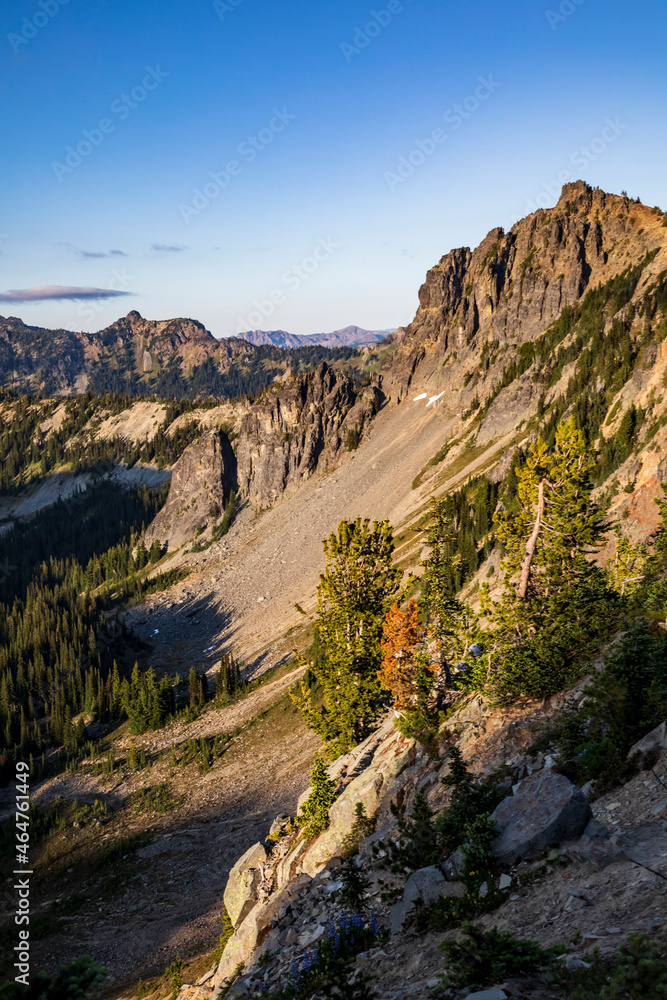 Fototapeta premium dramatic mountain range in Mt. rainier national park in Washington
