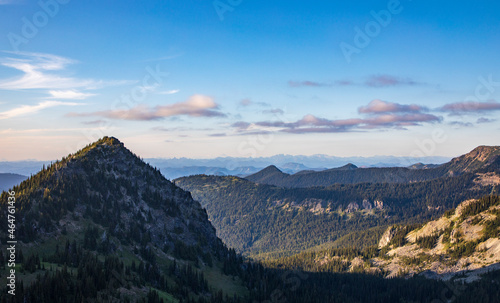 dramatic mountain range in Mt. rainier national park in Washington