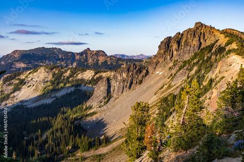 dramatic mountain range in Mt. rainier national park in Washington