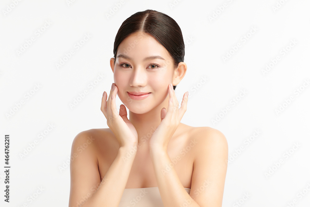 Beautiful young asian woman with clean fresh skin on white background, Face care, Facial treatment, Cosmetology, beauty and spa, Asian women portrait. Beautiful young asian woman with clean fresh skin on white background, Face care, Facial treatment, Cosmetology, beauty and spa, Asian women portrait.