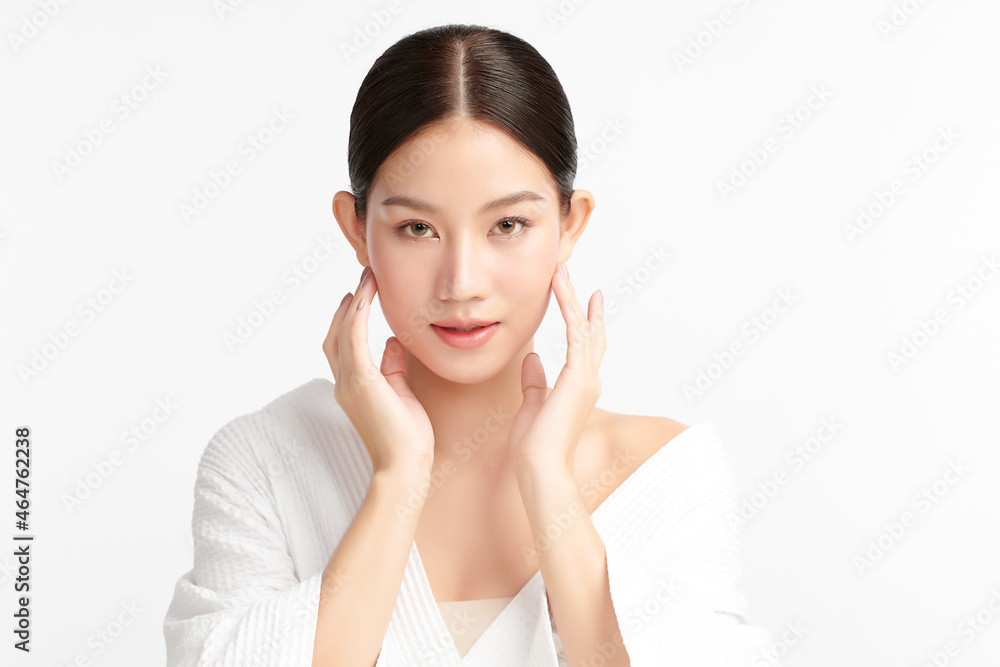 Beautiful young asian woman with clean fresh skin on white background, Face care, Facial treatment, Cosmetology, beauty and spa, Asian women portrait. Beautiful young asian woman with clean fresh skin on white background, Face care, Facial treatment, Cosmetology, beauty and spa, Asian women portrait.