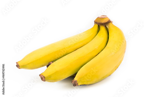 Bunch of kind bananas with A perfect banana and a fresh yellow on a white background. banana is diet and healthy fruit.