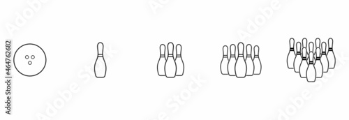 pin bowling icon set, pin bowling vectorv set
