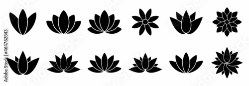 lotus flower icon set, lotus flower vector set