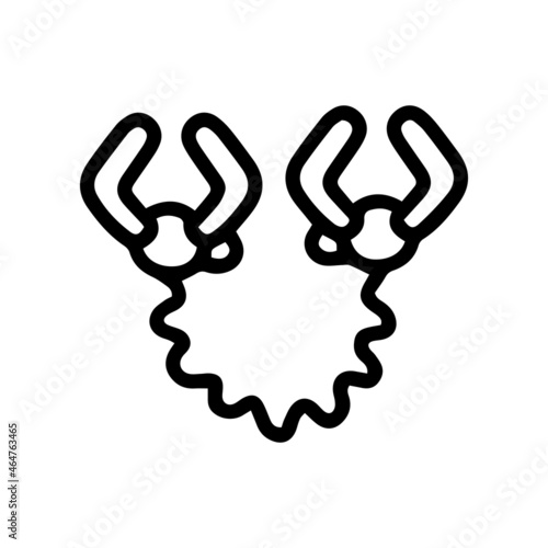 nipple clamps line vector doodle simple icon