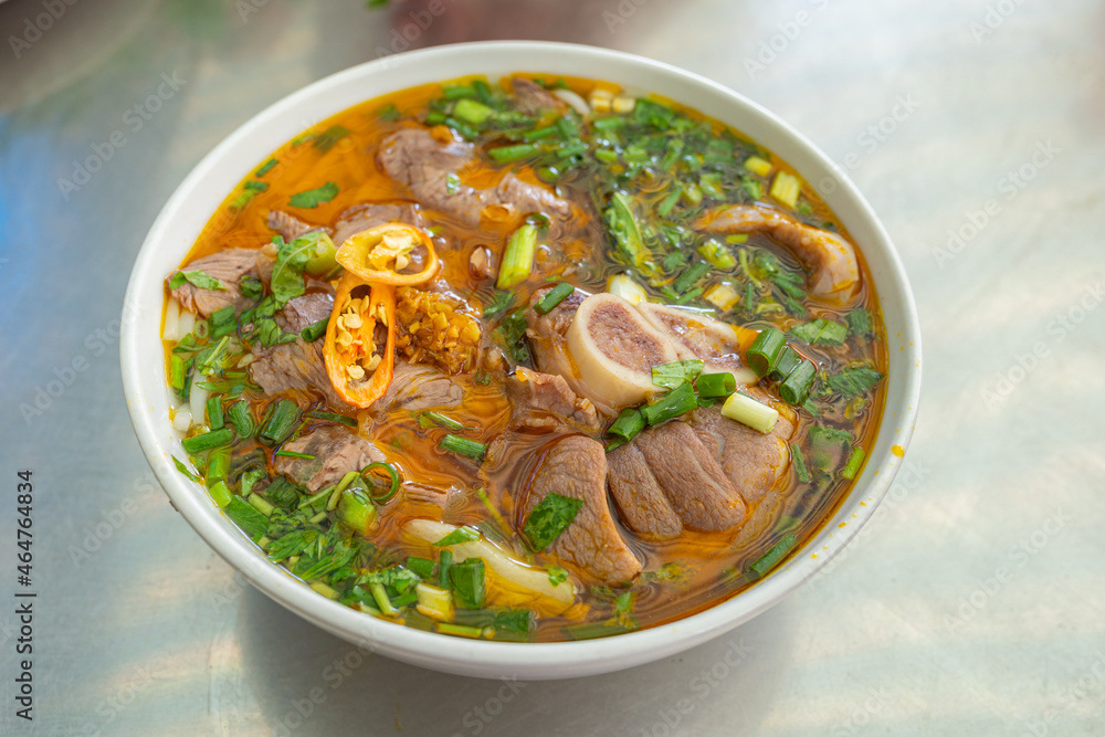 Delicious traditional South Vietnamese noodle - Bun Bo Hue