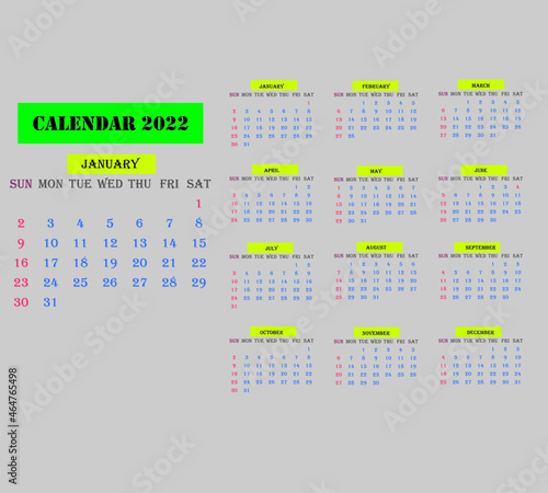 2022 calendar, calendar 2022, 2022, calendar2022 vector, 2022 calendar design.