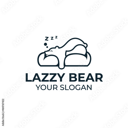 Lazzy polar bear pillow mattress white comfortable logo