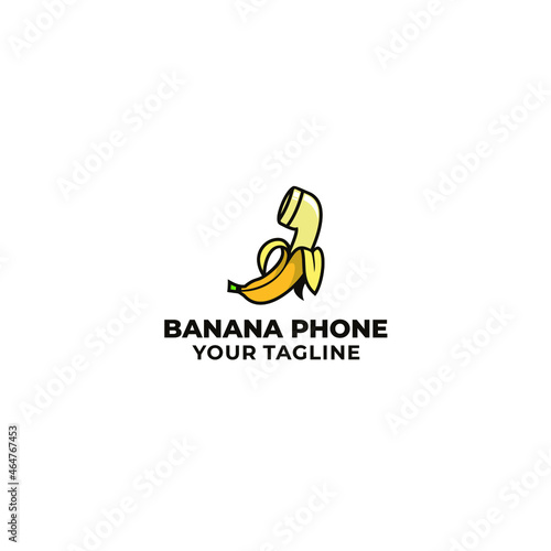 logo design banana telephone playful