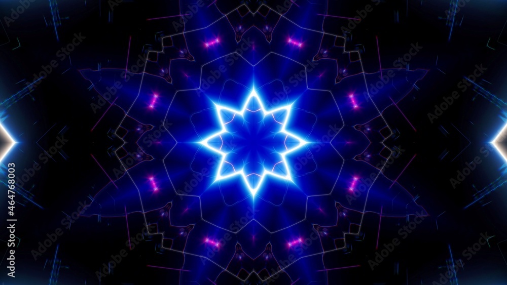 Glow Geometric Star Pattern Light in the Dark