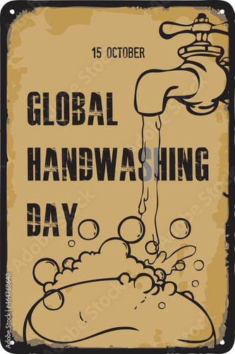 Vintage sign Global Handwashing Day