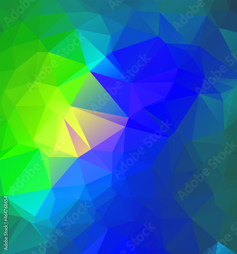Abstract triangulation geometric green and blue background