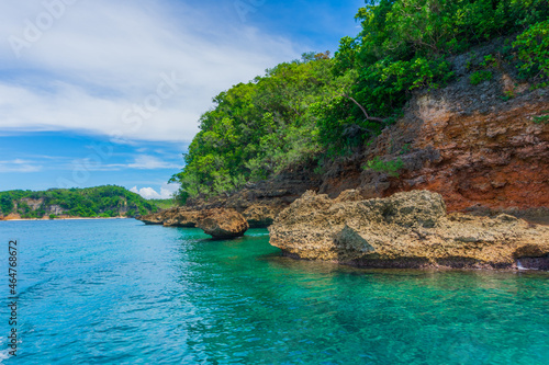 Tropical island view in Puerto Galera, Mindoro Island, Philippines.  Travel and landscapes. © alonanola