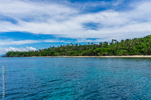 Tropical island view in Puerto Galera, Mindoro Island, Philippines. Travel and landscapes.