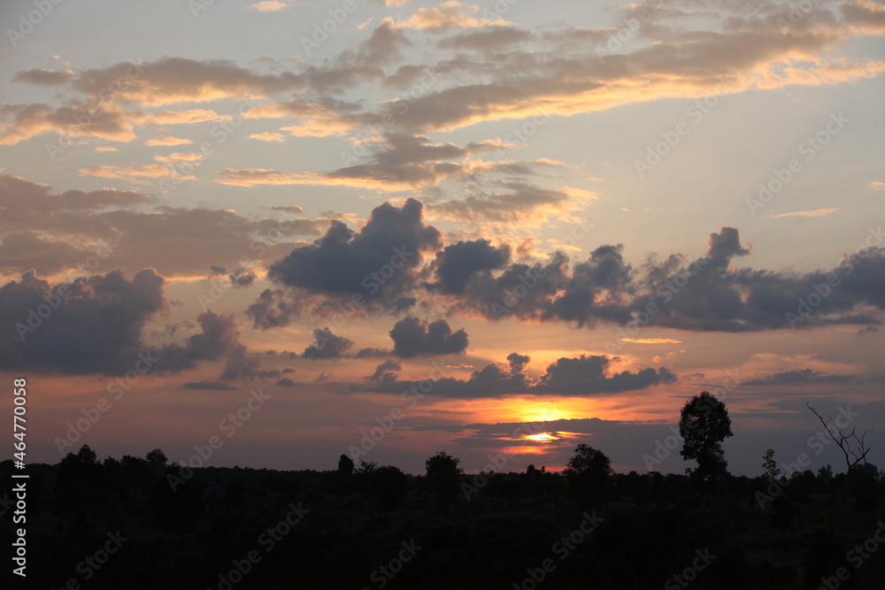 カンボジア、シュムリアップの夕日