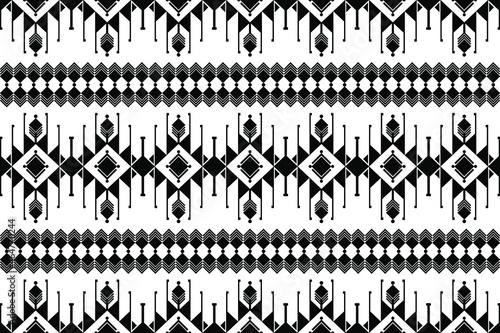 Geometric ethnic oriental seamless pattern traditional Design for background,carpet,wallpaper.clothing,wrapping,Batik fabric,Vector illustration.embroidery style - Sadu, sadou, sadow or sado
