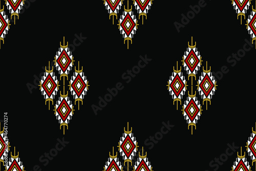 Geometric ethnic oriental seamless pattern traditional Design for background,carpet,wallpaper.clothing,wrapping,Batik fabric,Vector illustration.embroidery style - Sadu, sadou, sadow or sado
