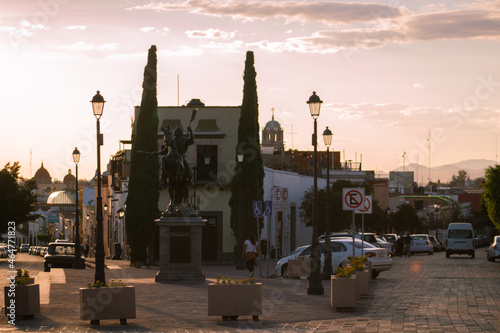 streets of downtown queretaro, mexico at dusk photo