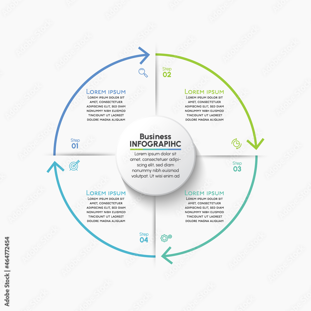Naklejka premium Business circle. timeline infographic icons designed for abstract background template milestone element modern diagram process technology digital marketing data presentation chart Vector
