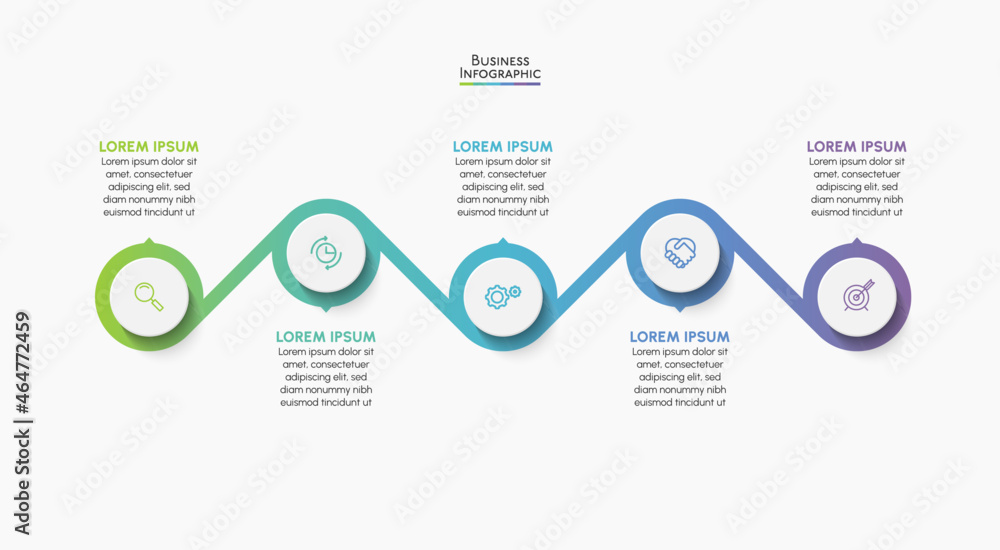 Vetor de Business data visualization. timeline infographic icons ...