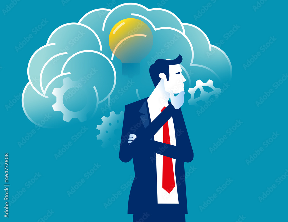 Business thinking and imagination. Vector illustration concept Business thinking and imagination. Vector illustration concept