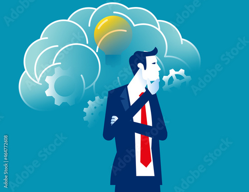 Business thinking and imagination. Vector illustration concept