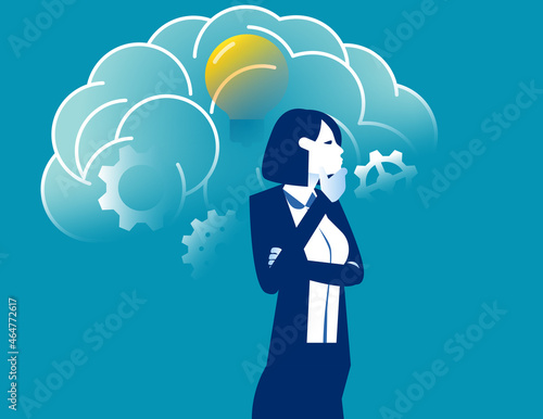 Business thinking and imagination. Vector illustration concept