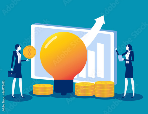 Business with venture investment. Flat vector illustration concept