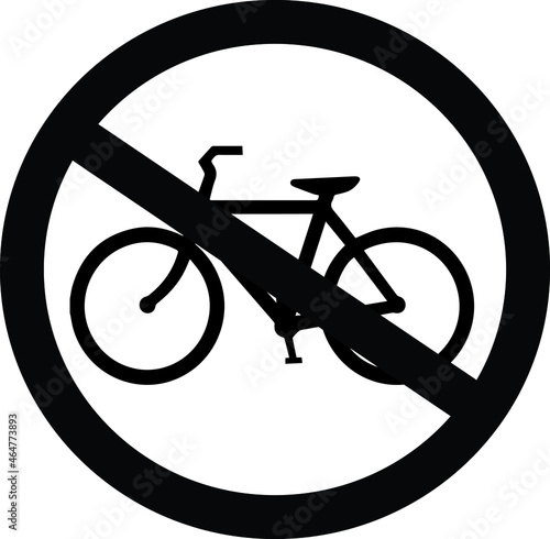 Black-and-white image of a traffic sign prohibiting bicycles from entering the roadway where the sign is installed