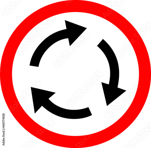 Free Download Colored traffic signs for all types of vehicles to circle on the left side of the roundabout - GFXLoad