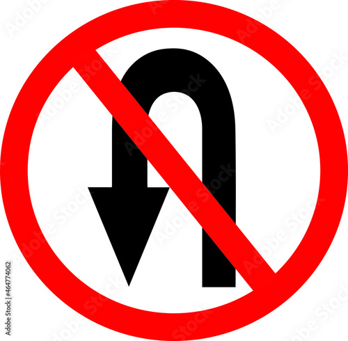 The traffic sign color image prohibits U-turns to the left by any means in the roadway where the sign is installed Free Download The traffic sign color image prohibits U-turns to the left by any means in the roadway where the sign is installed - GFXLoad
