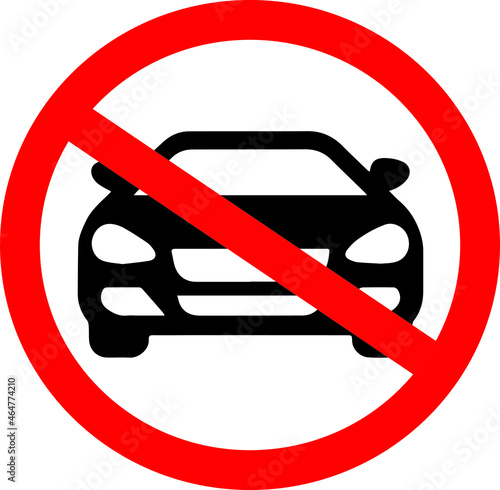 Color image of traffic signs prohibiting all types of vehicles entering the road where the sign is installed
