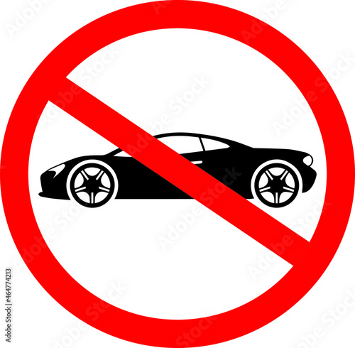Color image of traffic signs prohibiting all types of vehicles entering the road where the sign is installed