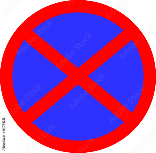Traffic signs prohibit all types of vehicles to stop or park along that line