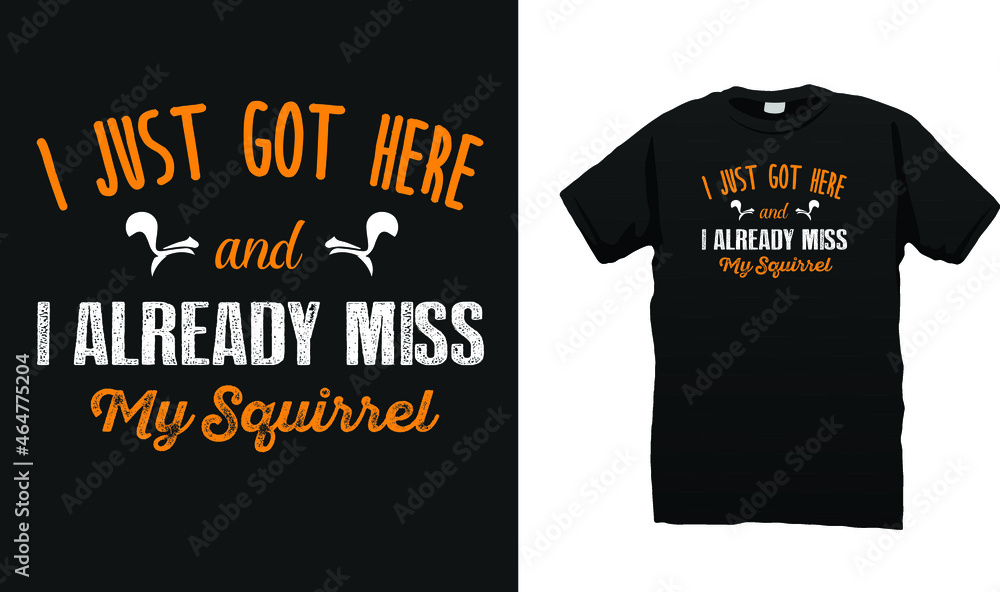 Squirrel Tshirt design vector graphic for pod Squirrel Tshirt design vector graphic for pod