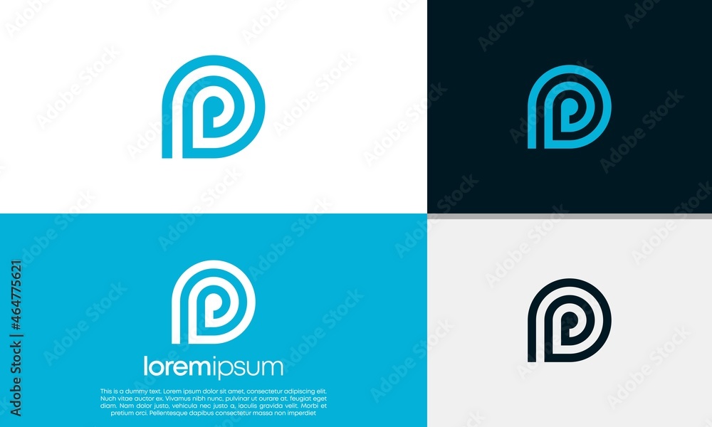 Initials P logo design. Initial Letter Logo. Innovative high tech logo template. 
