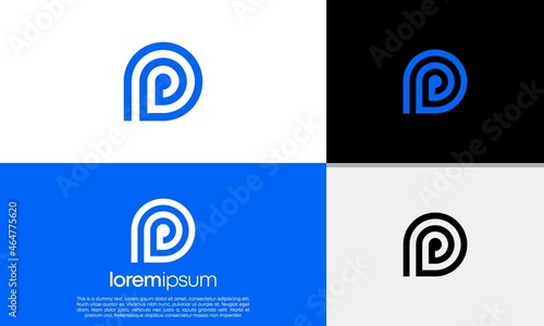 Initials P logo design. Initial Letter Logo. Innovative high tech logo template. 
