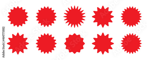 Set price sticker. Sale sticker collection. Set of red starburst, sunburst badges. Label icon sticker. Badge. Design elements - best for sale sticker, price tag, mark. Vector illustraton 