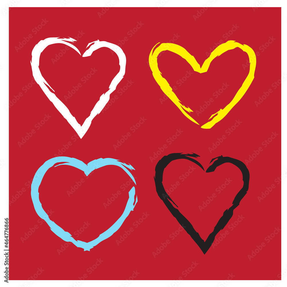 
Collection of heart illustrations, Valentine's Day, Love symbol icon set, love symbol 
vector, posters, cards.