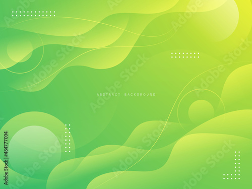 green gradient abstract background with cloud-shaped curves and transparent circles
