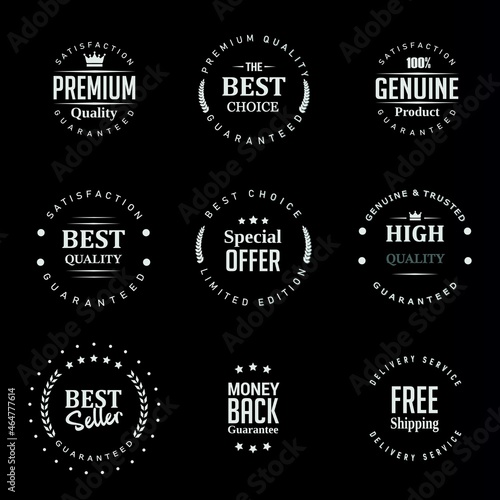 set of premium retro vintage badge ribbon logo design vector template